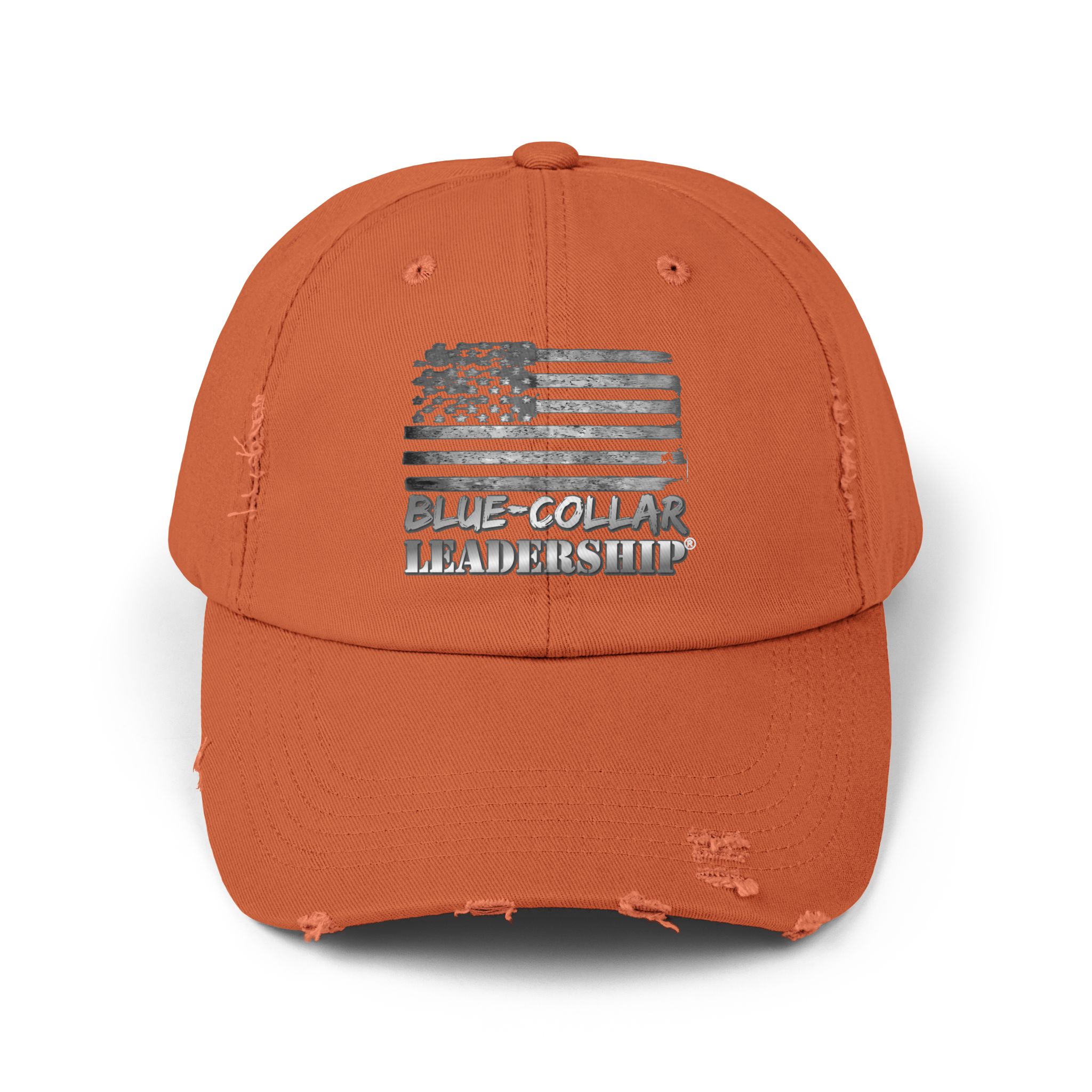 Blue-Collar Leadership® Unisex Distressed Cap - Blue-Collar Leadership, Casual Wear, Gift for Him, Everyday Style, Patriotic Cap - Image 5