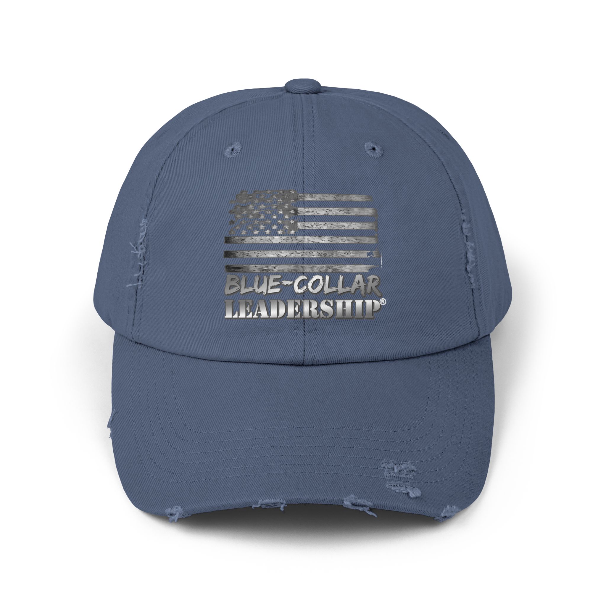 Blue-Collar Leadership® Unisex Distressed Cap - Blue-Collar Leadership, Casual Wear, Gift for Him, Everyday Style, Patriotic Cap - Image 9