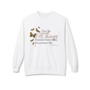Inspirational Fleece Sweatshirt: Faith Crewneck, Cozy Christian Comfort, Casual Style, Perfect Gift for Encouragement, Everyday Wear