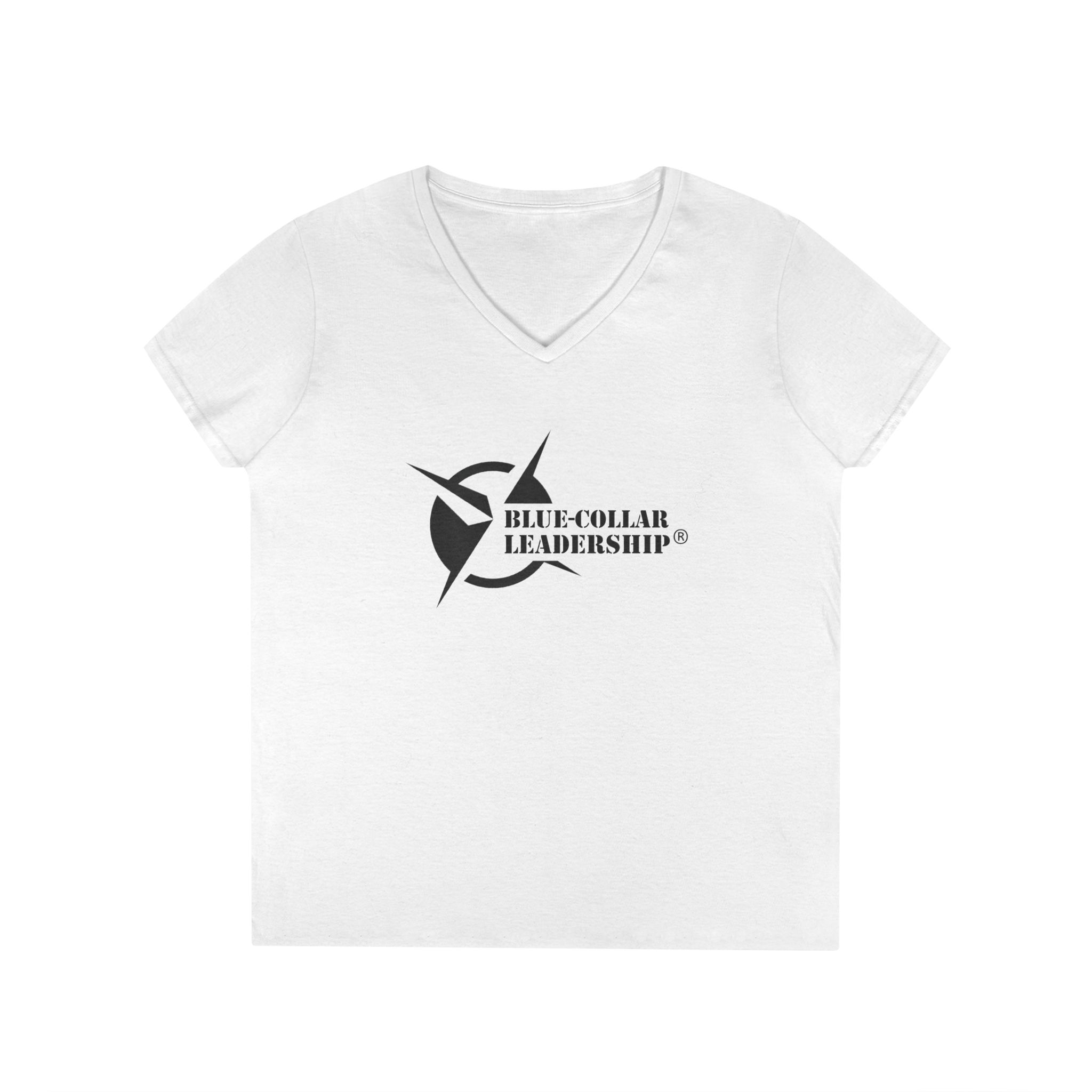 Empowering Ladies' V-Neck T-Shirt | Blue-Collar Leadership Tee, Motivational T-Shirt, Inspirational Apparel, Gift for Her, Union Shirt