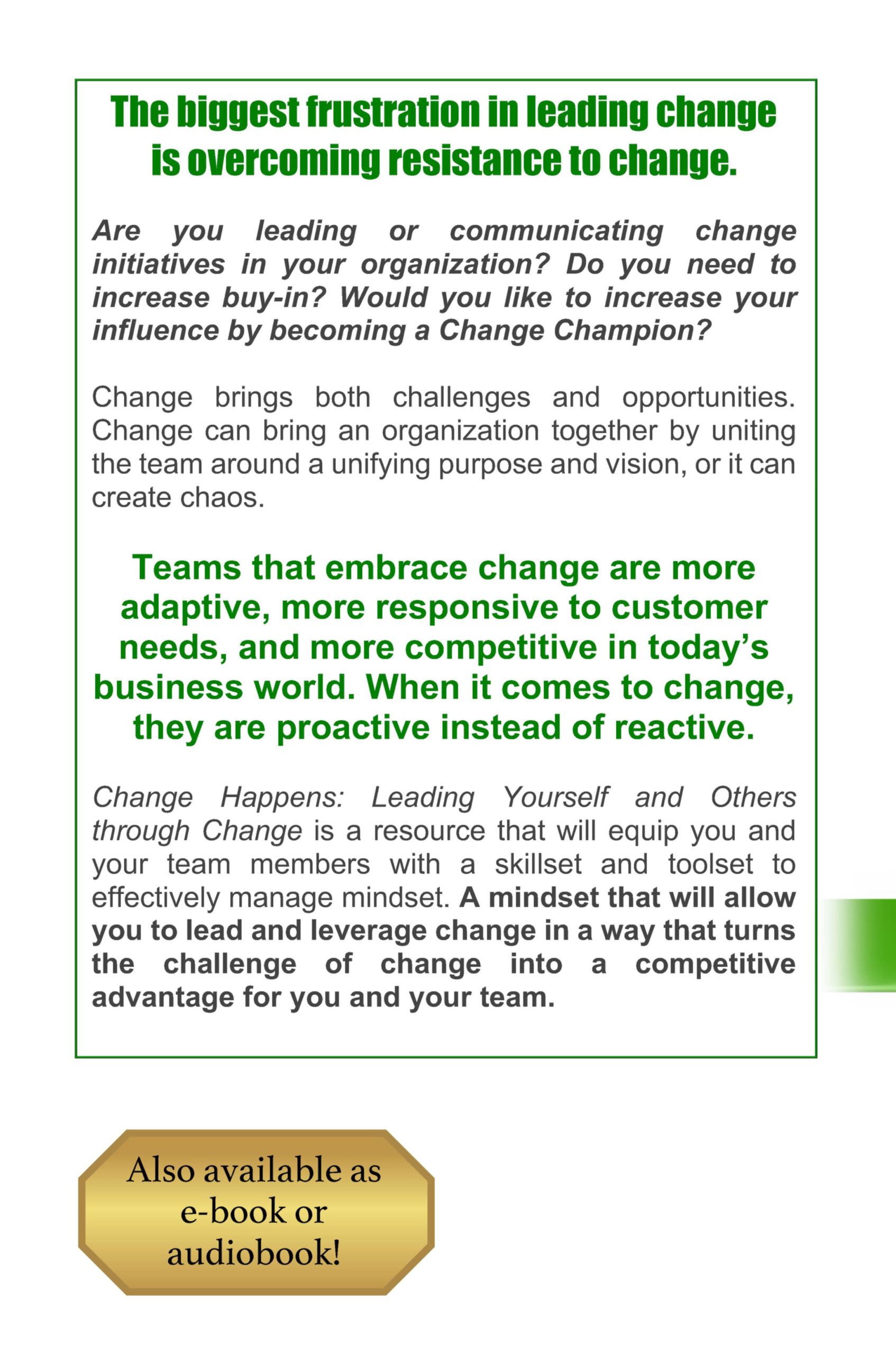 Change Happens: Leading Yourself and Others through Change - Image 2