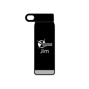 20oz Personalized Water Bottle – Blue-Collar Leadership Logo with Your Name