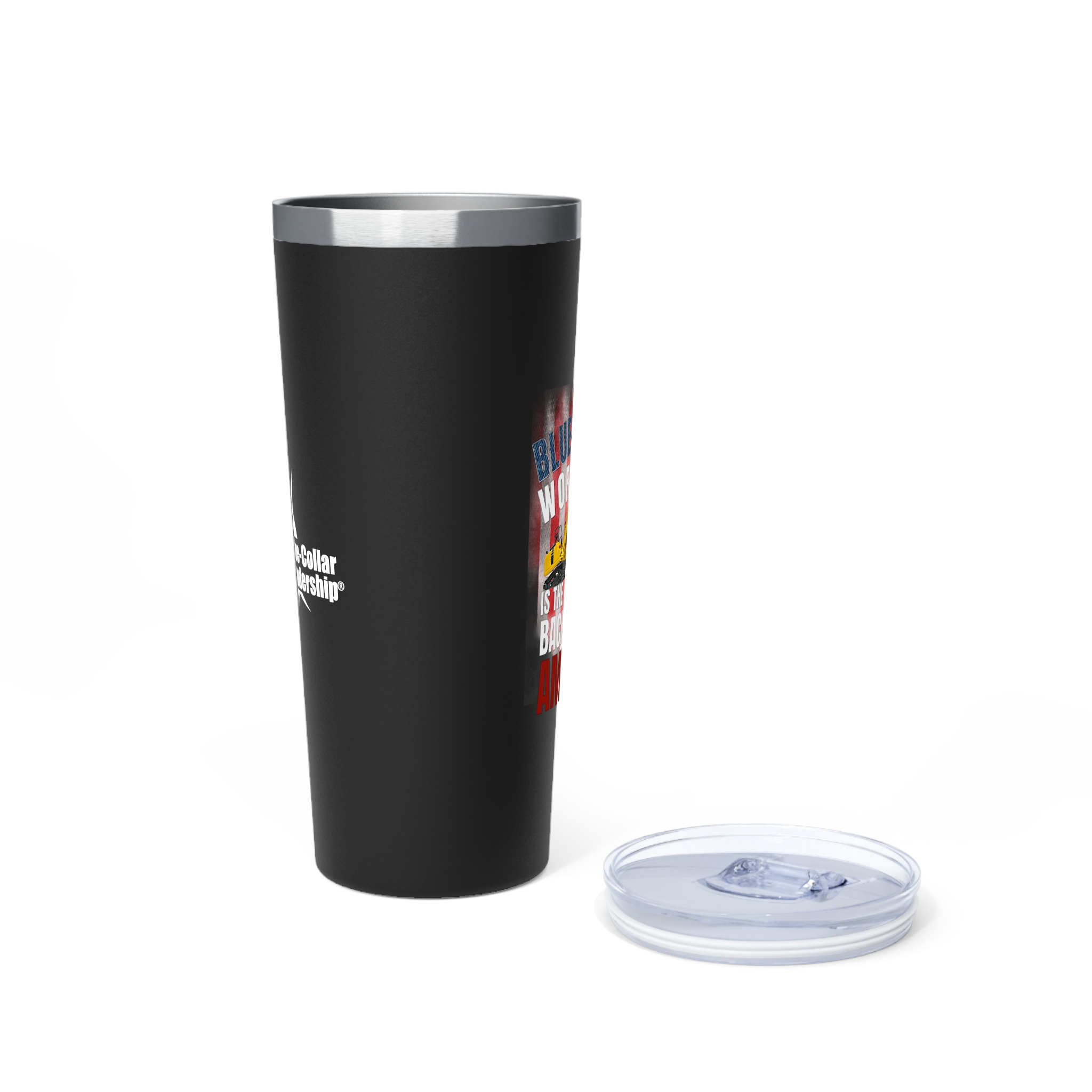 22oz Insulated Tumbler — Trackhoe: Show the World You are Proud to be Blue-Collar! - Image 3