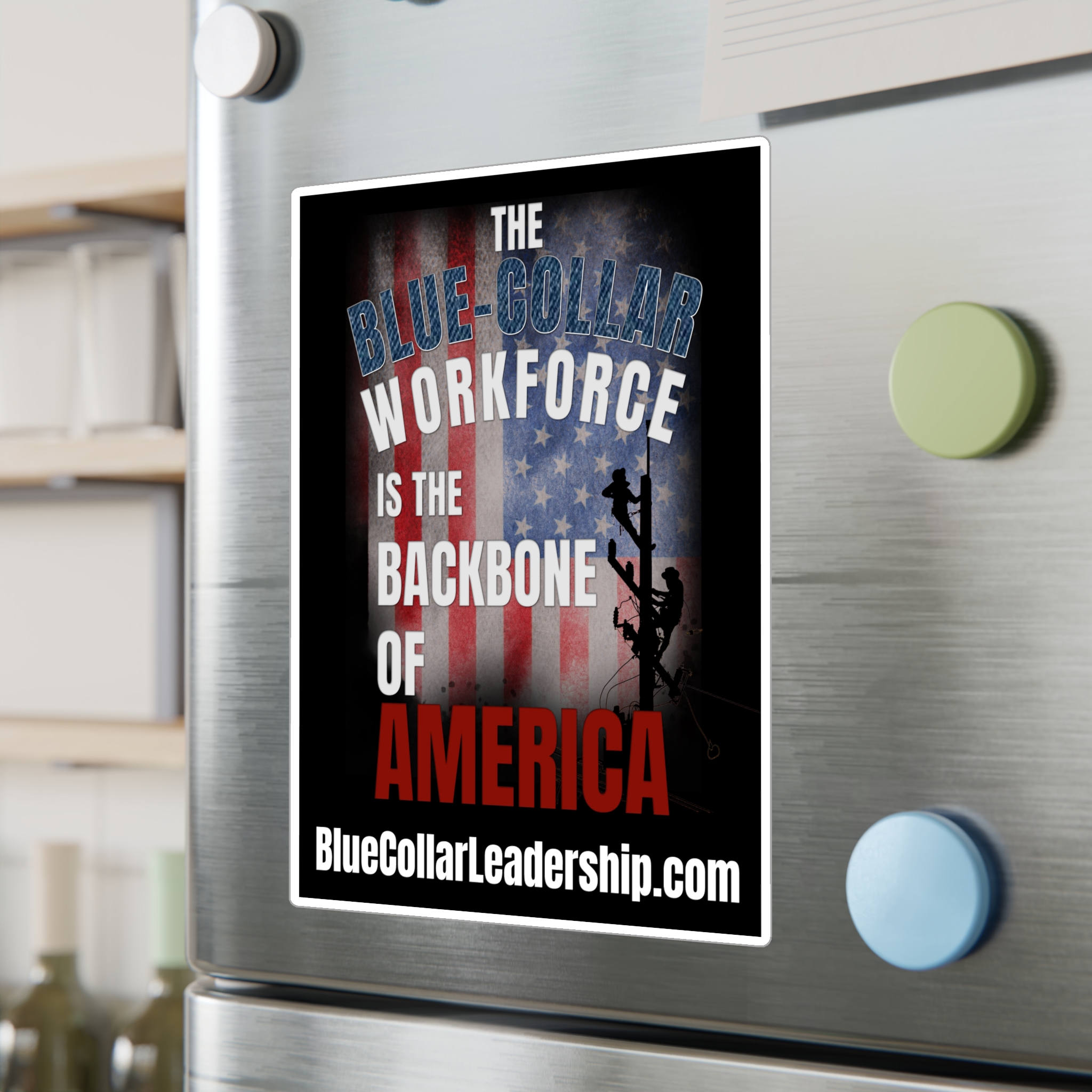 Blue-Collar Workforce Vinyl Sticker — "The Backbone of America" Lineman Kiss-Cut Decal - Image 2