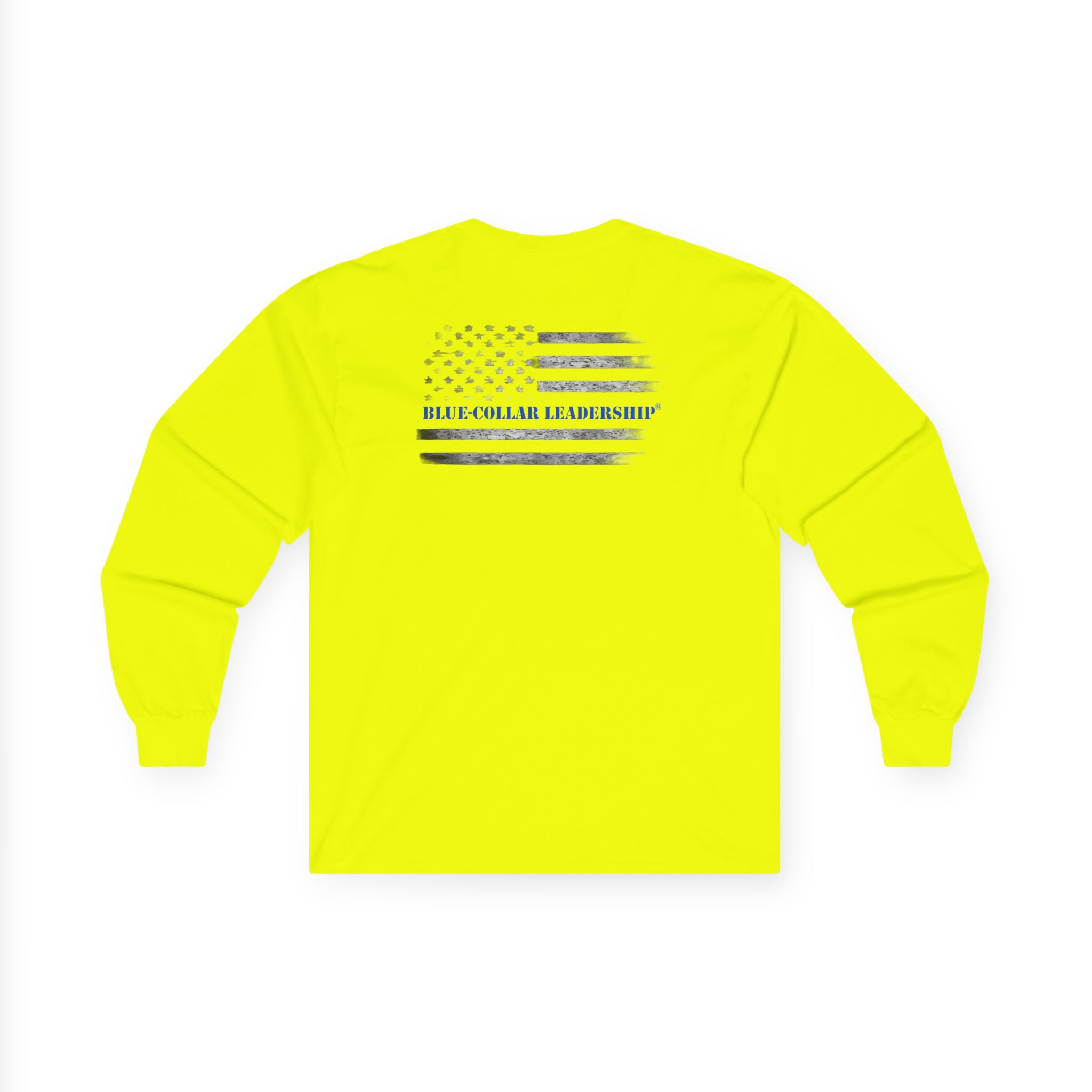 Long Sleeve Tee — "Behind Every Blue-Collar Man Is A Woman Praying" (Thin Blue Line Flag) - Image 7