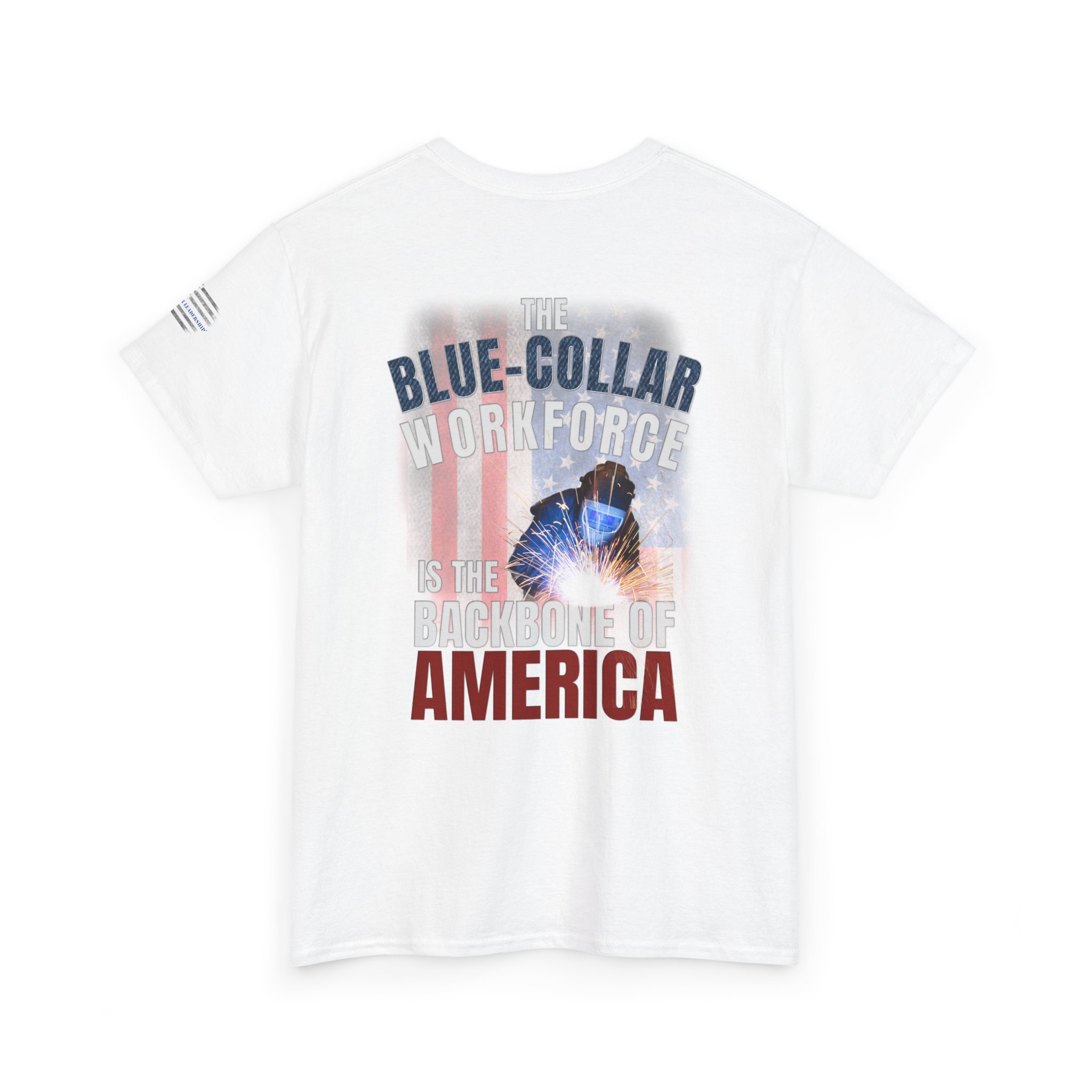 Blue-Collar is the BACKBONE of AMERICA T-Shirt - Welder/Metal Fabricator - Image 5