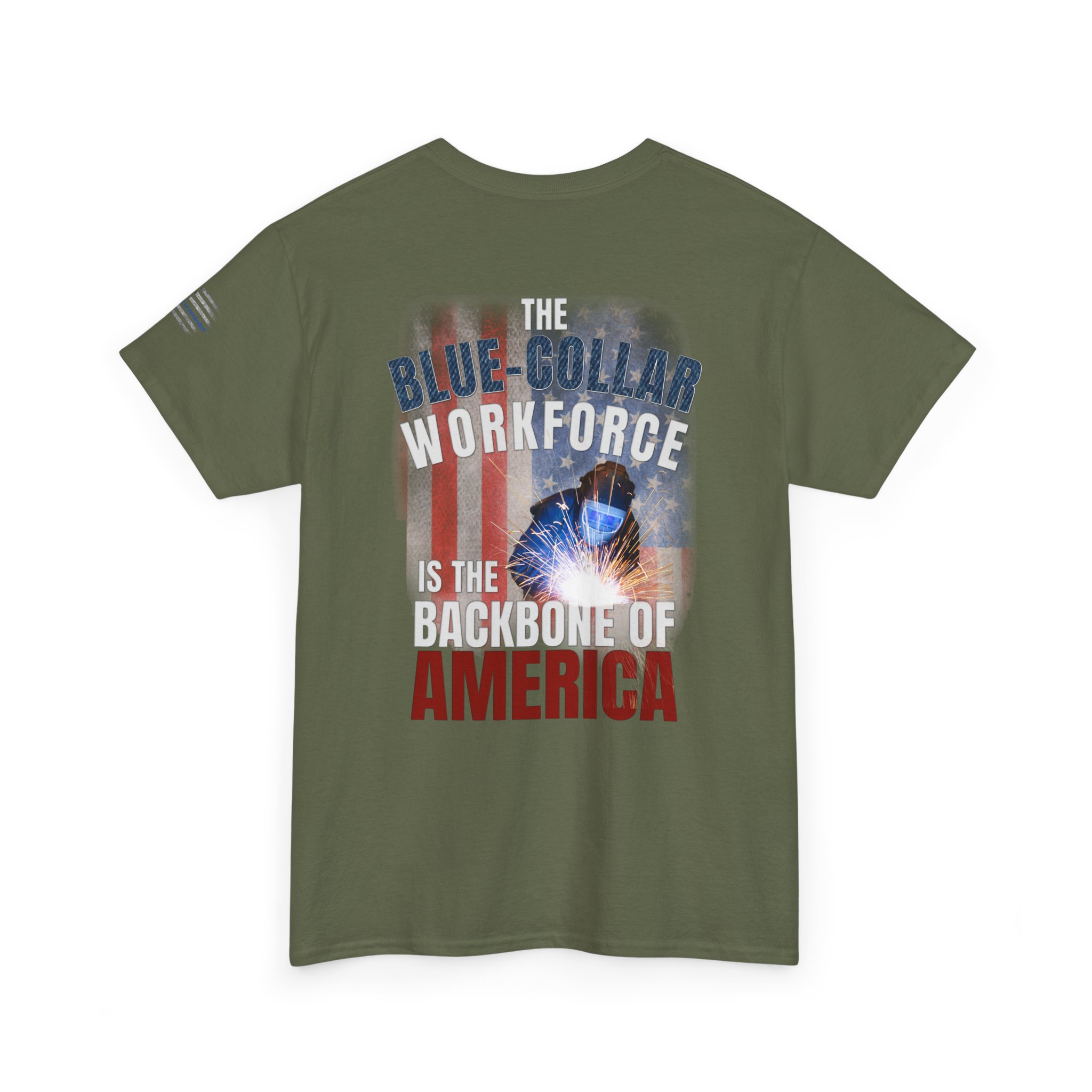 Blue-Collar is the BACKBONE of AMERICA T-Shirt - Welder/Metal Fabricator - Image 10