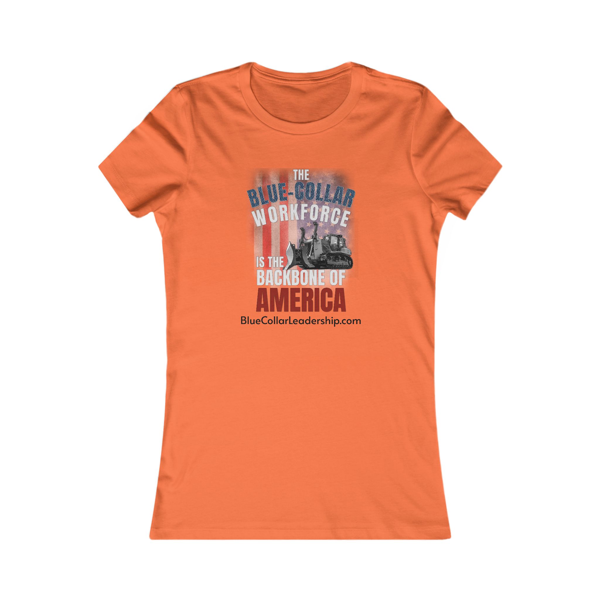 Blue Collar Workforce Women’s Tee – “The Blue Collar Workforce Is the Backbone of America” Dozer Design - Image 3