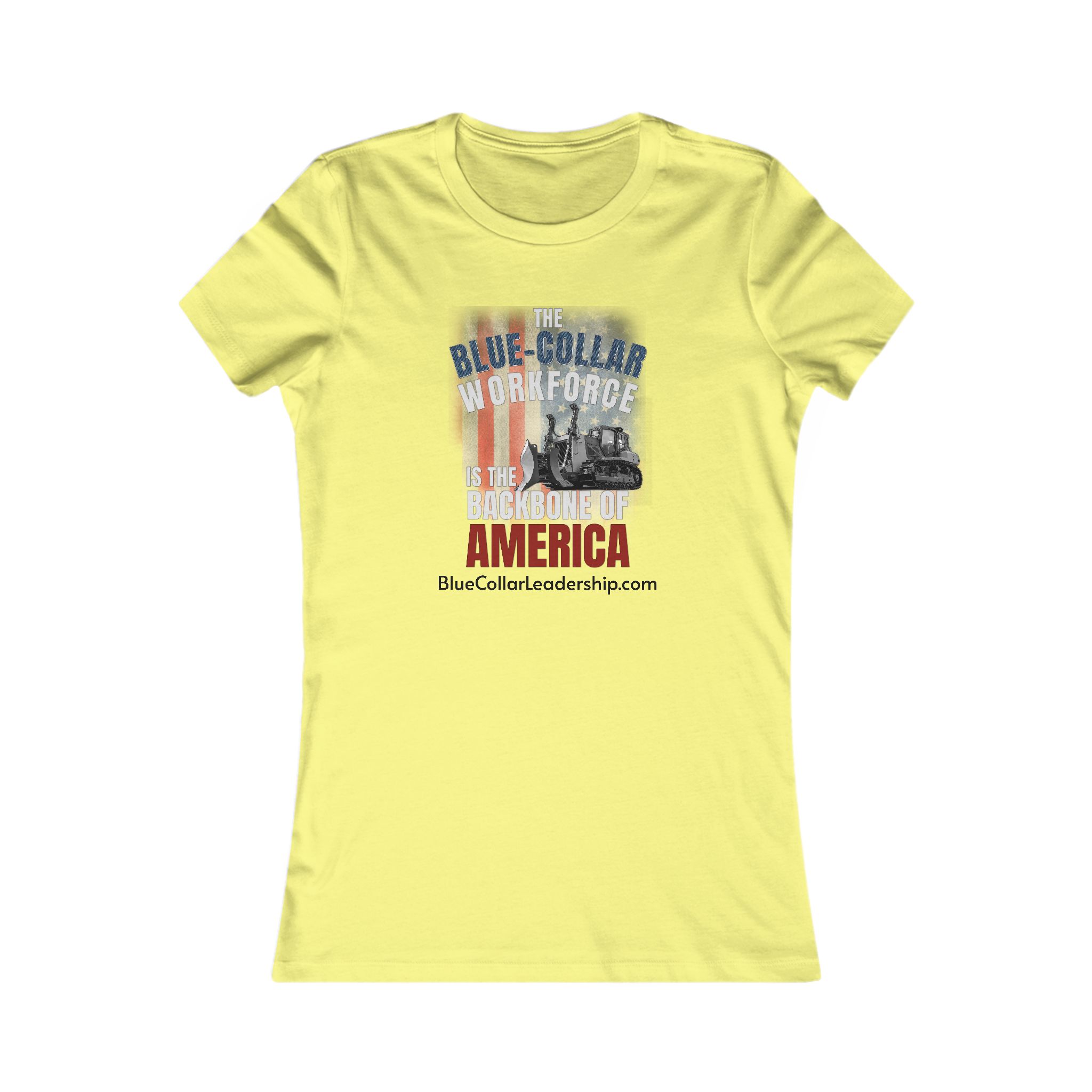 Blue Collar Workforce Women’s Tee – “The Blue Collar Workforce Is the Backbone of America” Dozer Design - Image 5