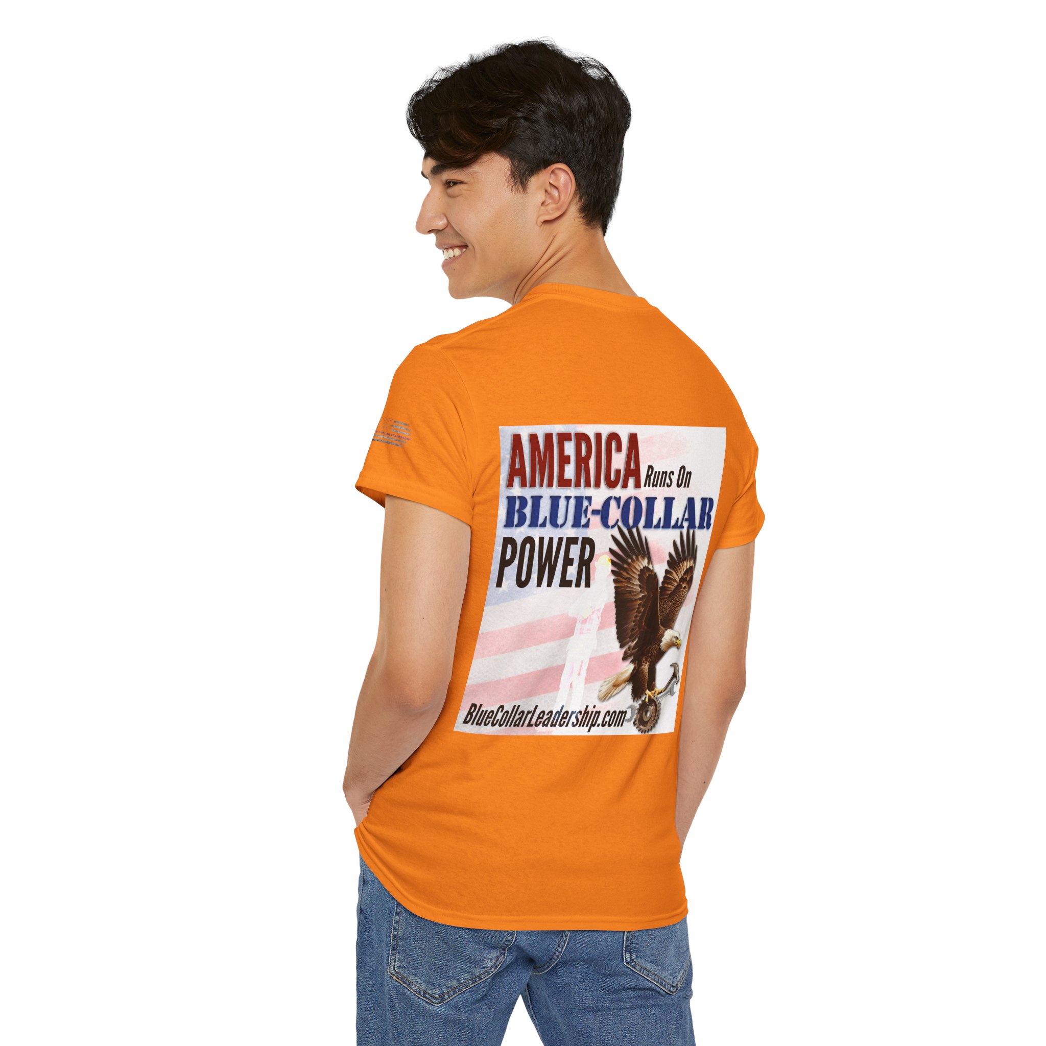 Blue-Collar Power Tee — "America Runs on Blue-Collar Power" Patriotic Eagle T-Shirt - Image 10