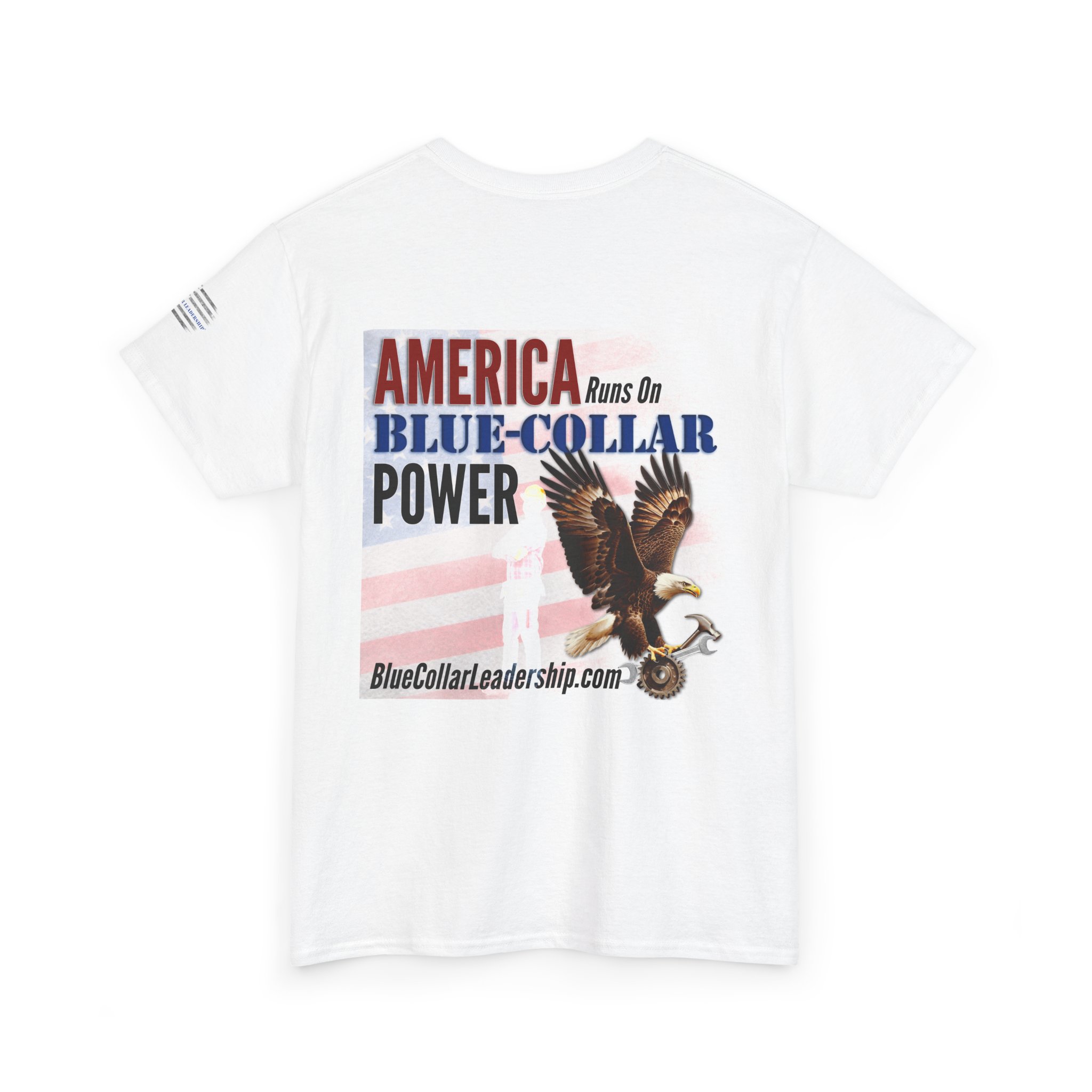 Blue-Collar Power Tee — "America Runs on Blue-Collar Power" Patriotic Eagle T-Shirt - Image 3