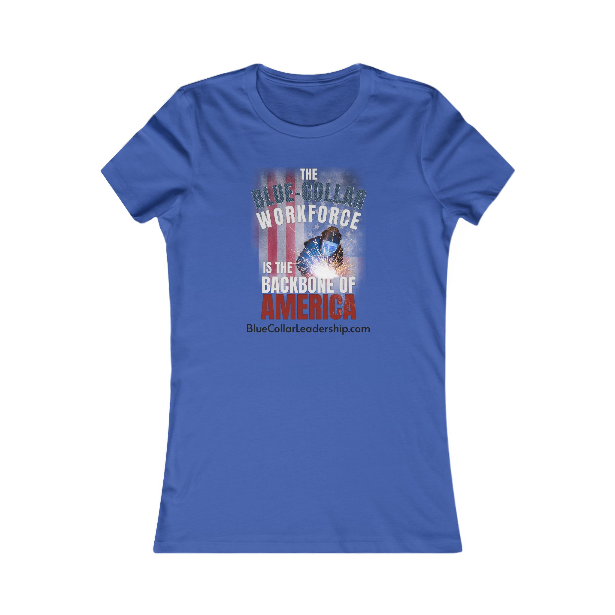Blue Collar Workforce Women’s Tee – “The Blue Collar Workforce Is the Backbone of America” Welder Design - Image 9