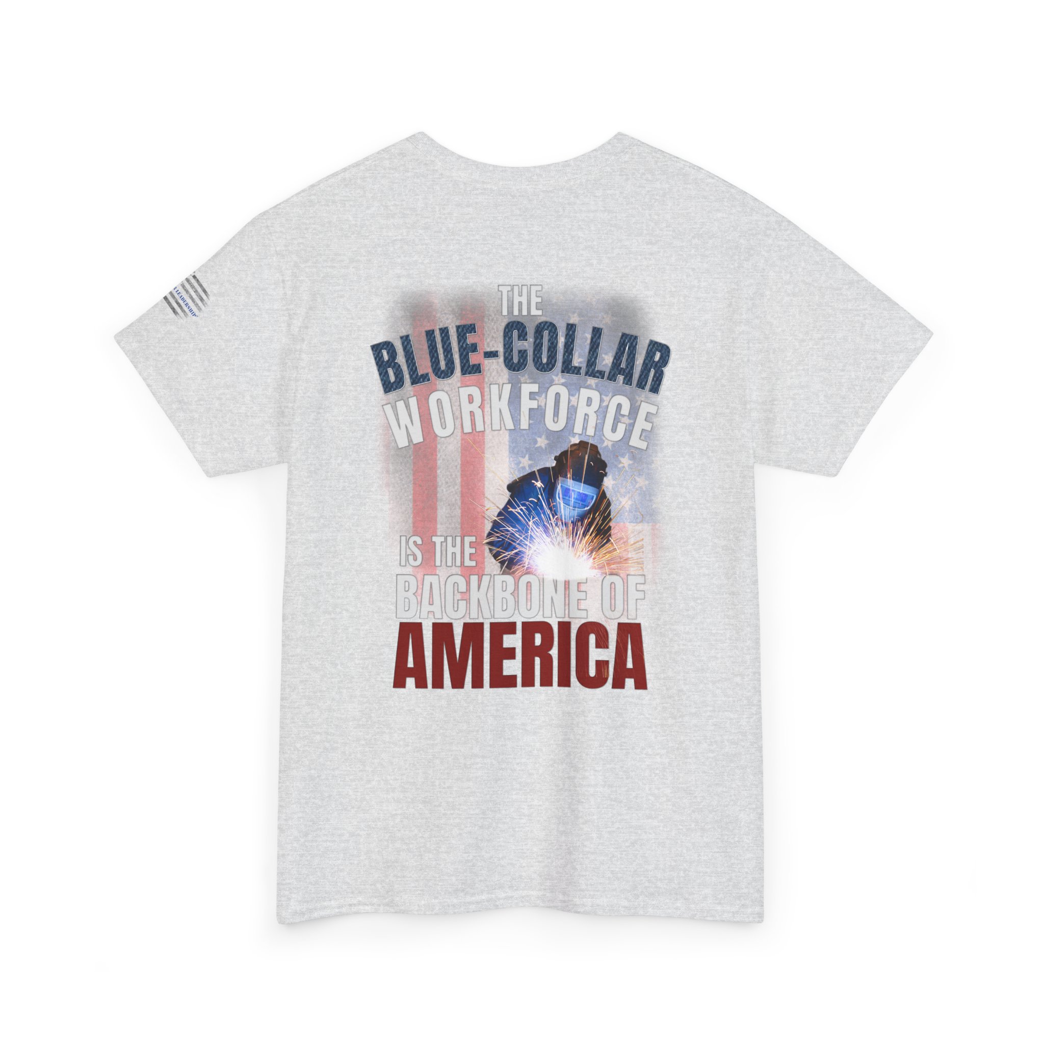 Blue-Collar is the BACKBONE of AMERICA T-Shirt - Welder/Metal Fabricator - Image 6