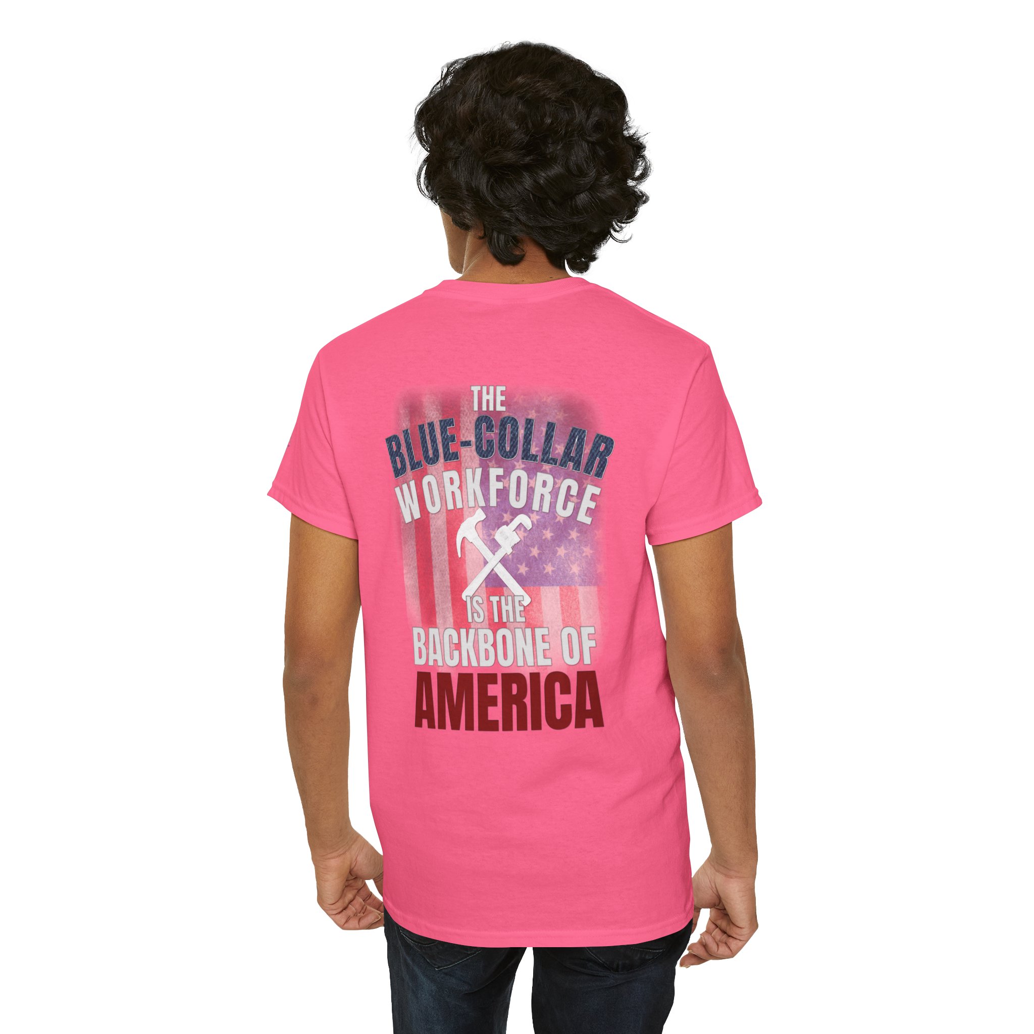 Blue-Collar is the BACKBONE of AMERICA T-Shirt - Handyman/Plumber/Carpenter - Image 12