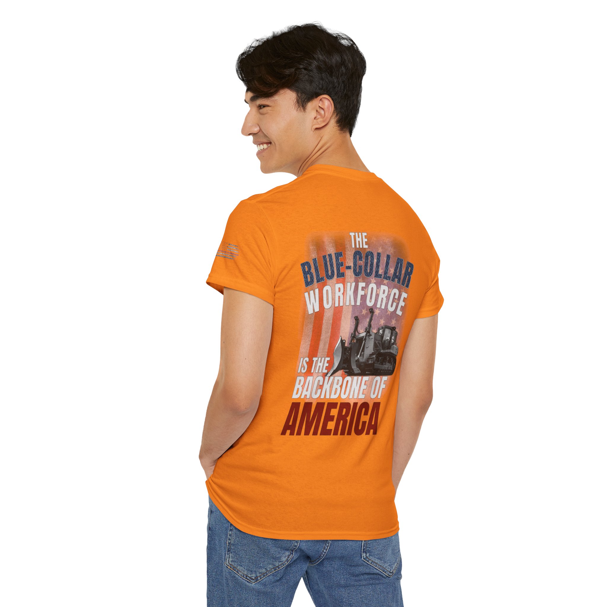 Blue-Collar is the BACKBONE of AMERICA T-Shirt - Dozer - Image 3