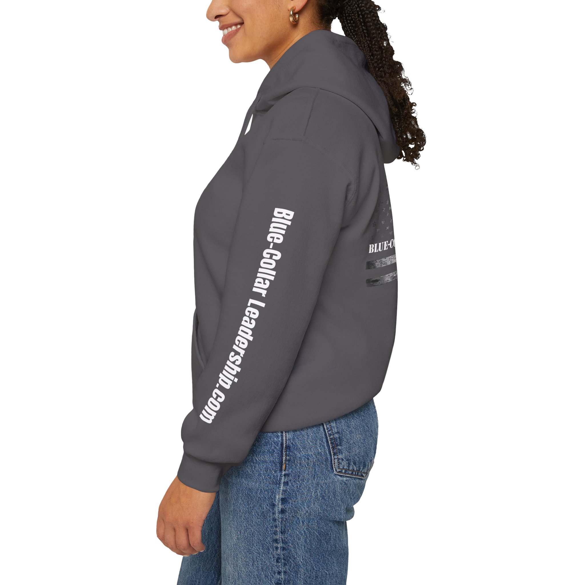 Blue-Collar America Trackhoe Hoodie — Backbone of America Workwear Pullover - Image 9