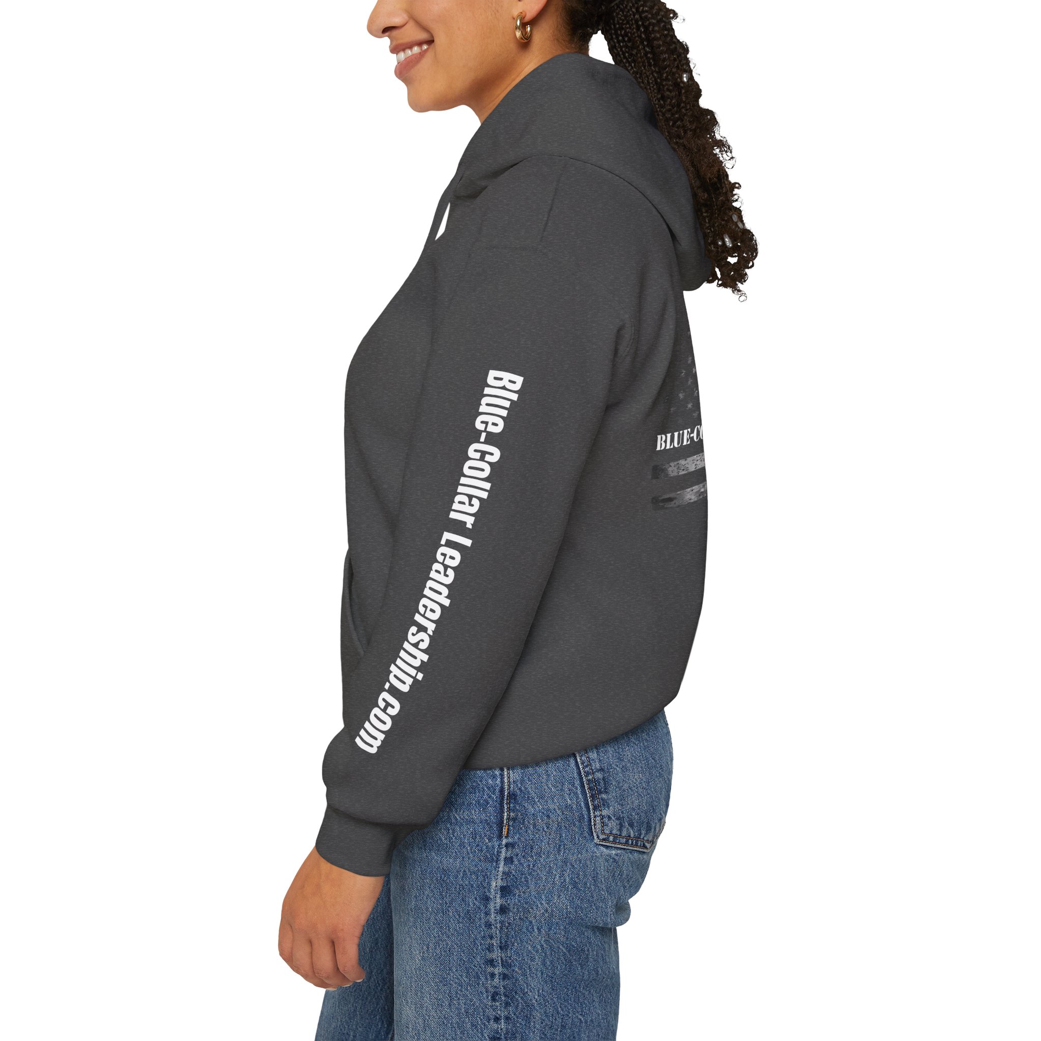 Blue-Collar America Trackhoe Hoodie — Backbone of America Workwear Pullover - Image 6