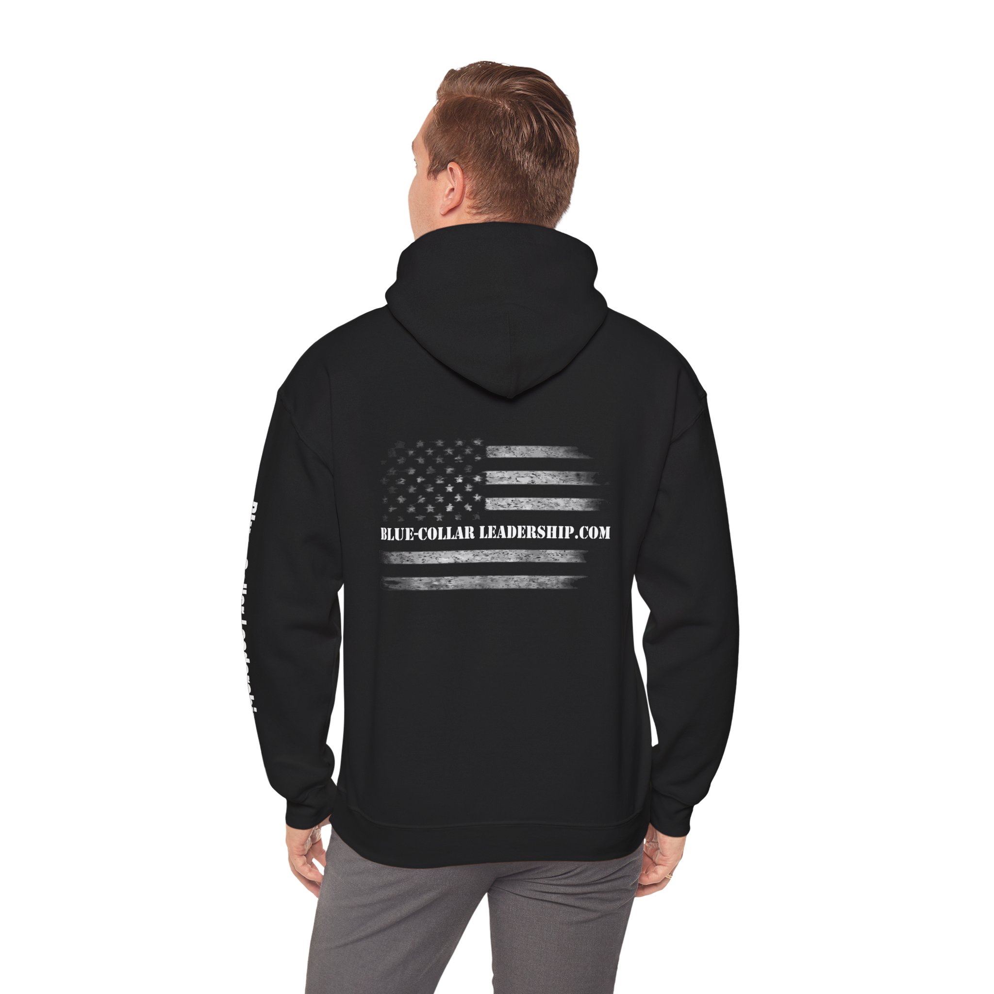 Blue-Collar America Trackhoe Hoodie — Backbone of America Workwear Pullover - Image 2