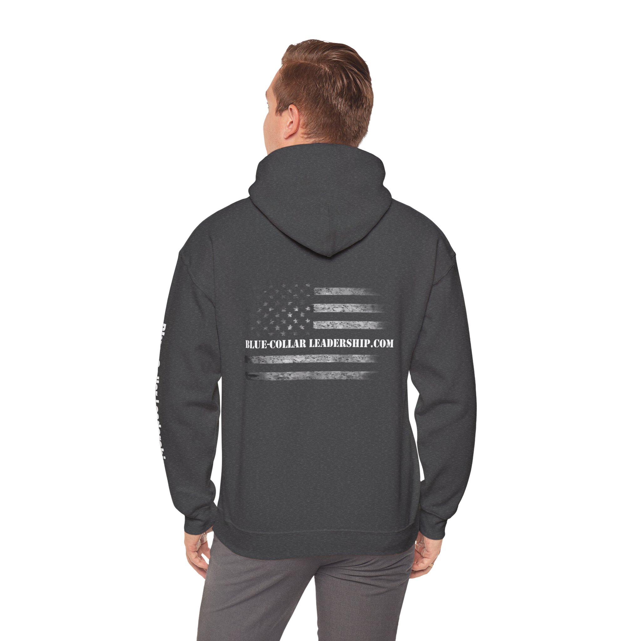 Blue-Collar America Trackhoe Hoodie — Backbone of America Workwear Pullover - Image 5
