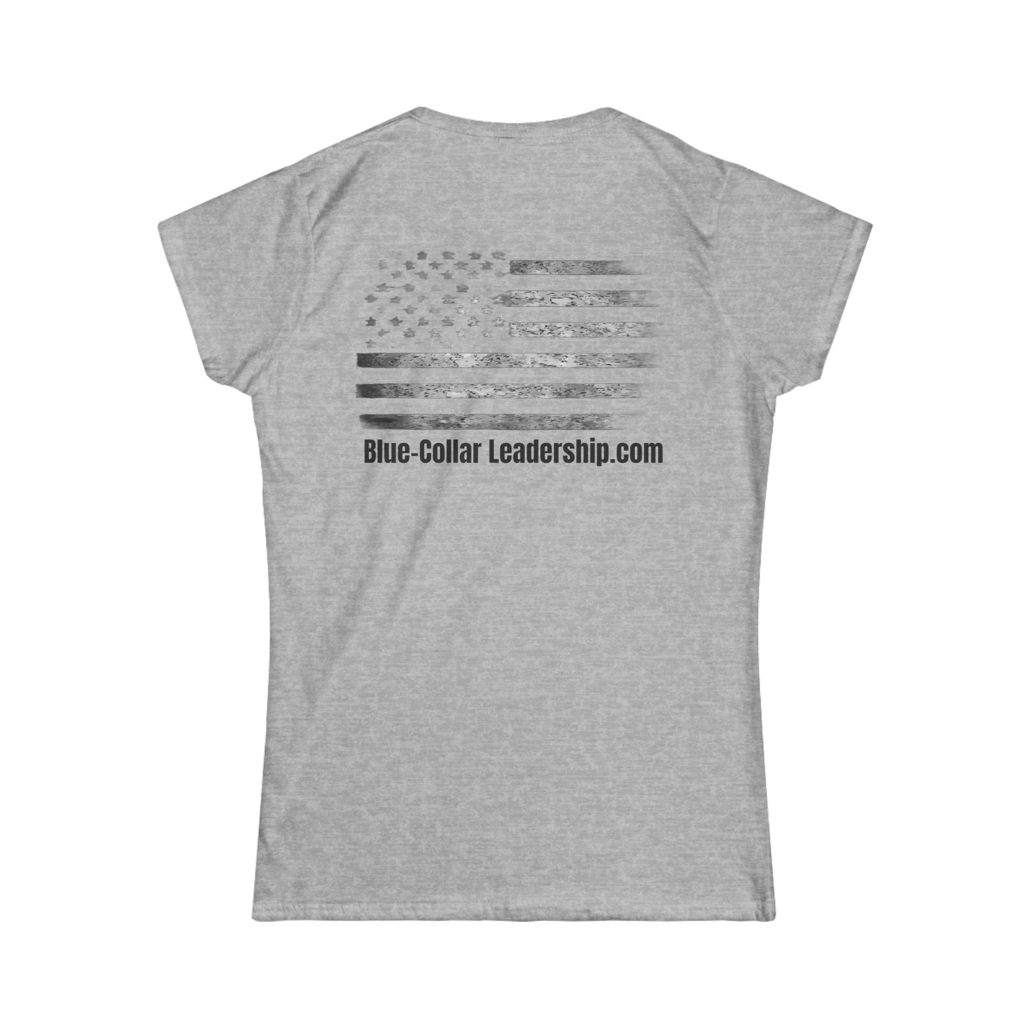 Blue-Collar Workforce Women's Tee — "The Blue-Collar Workforce is the Backbone of America" Patriotic Workwear Shirt - Image 4