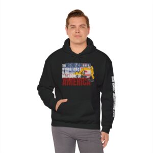 Blue-Collar America Trackhoe Hoodie — Backbone of America Workwear Pullover