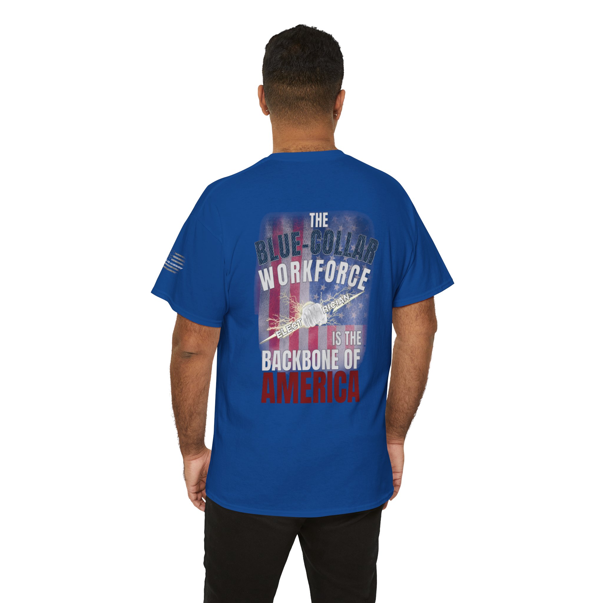 Backbone of America Tee — 'Blue-Collar Workforce' Patriotic Workshirt - Image 11