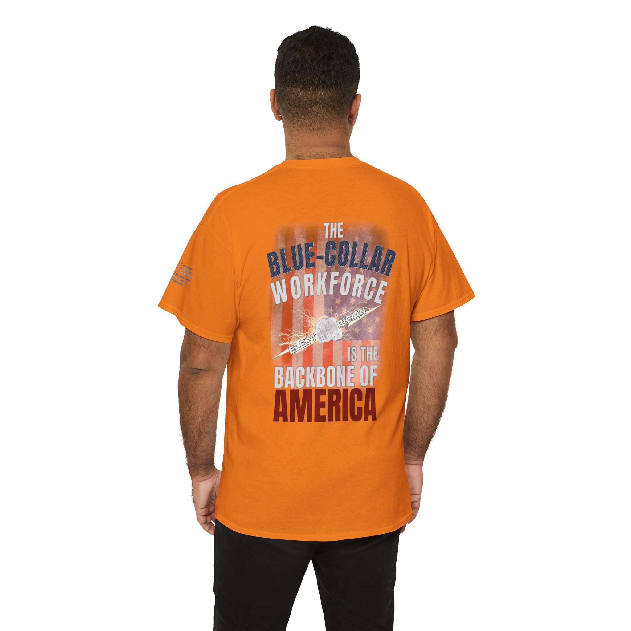 Backbone of America Tee — 'Blue-Collar Workforce' Patriotic Workshirt - Image 5