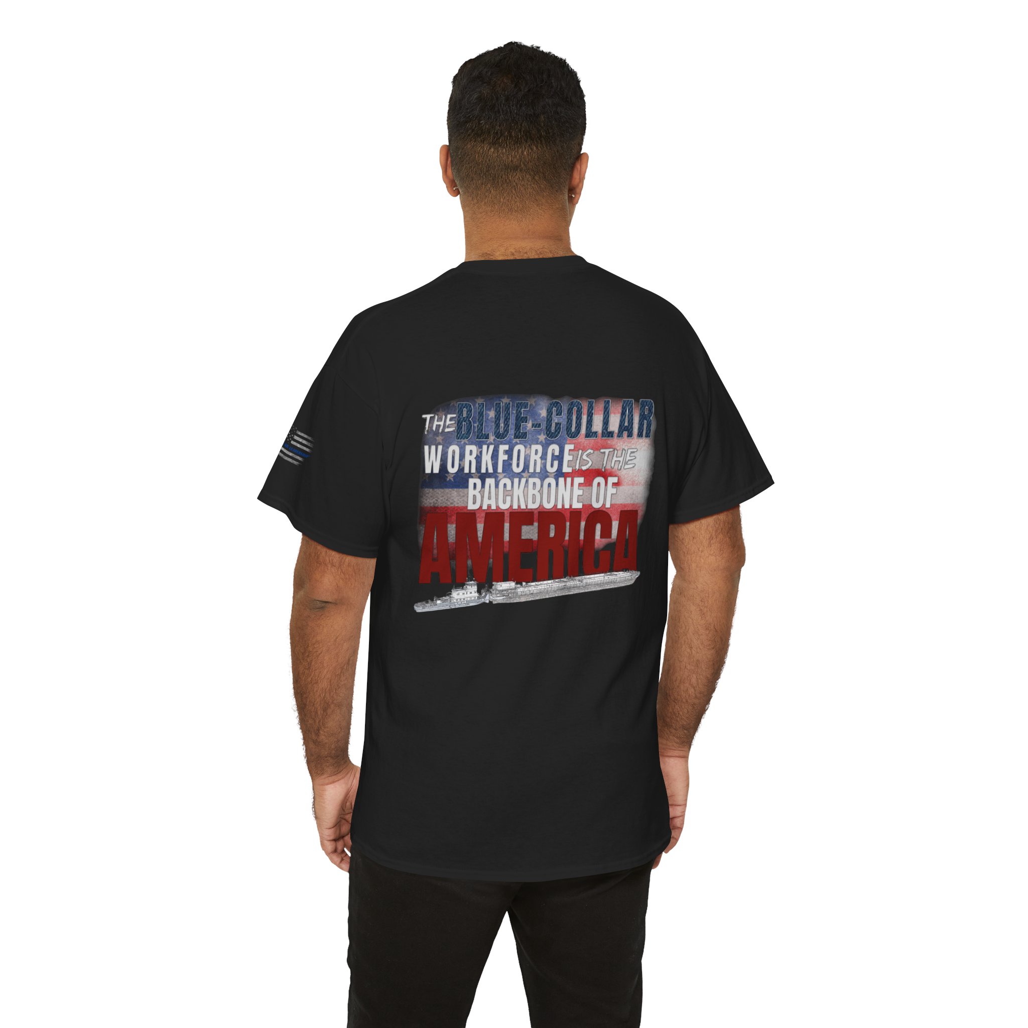 Towboat/Barge "Backbone of America" Patriotic Workwear Shirt - Image 9