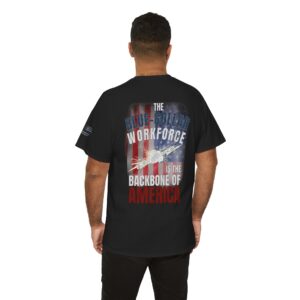 Backbone of America Tee — 'Blue-Collar Workforce' Patriotic Workshirt