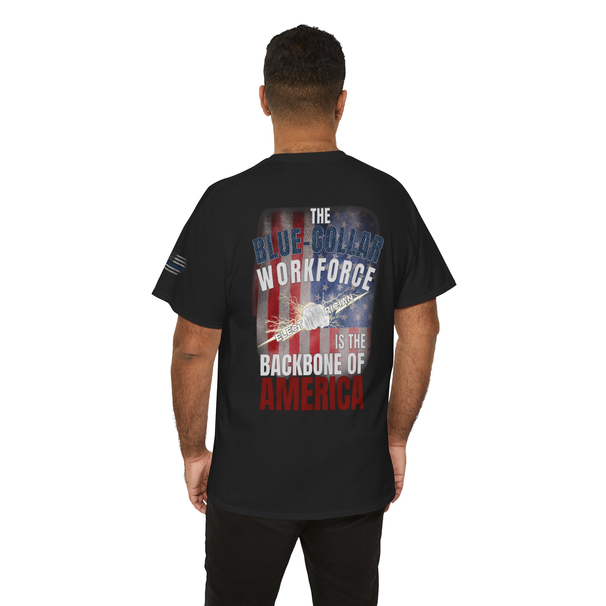 Backbone of America Tee — 'Blue-Collar Workforce' Patriotic Workshirt