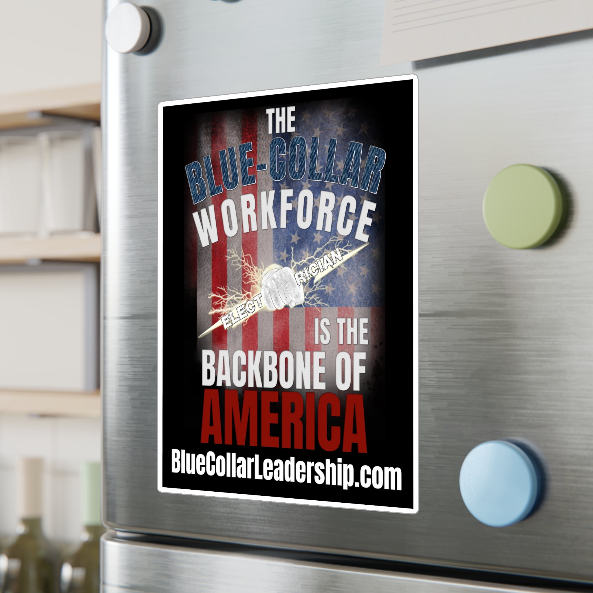 Blue-Collar Workforce Vinyl Sticker — "The Backbone of America" Electrician Kiss-Cut Decal - Image 2