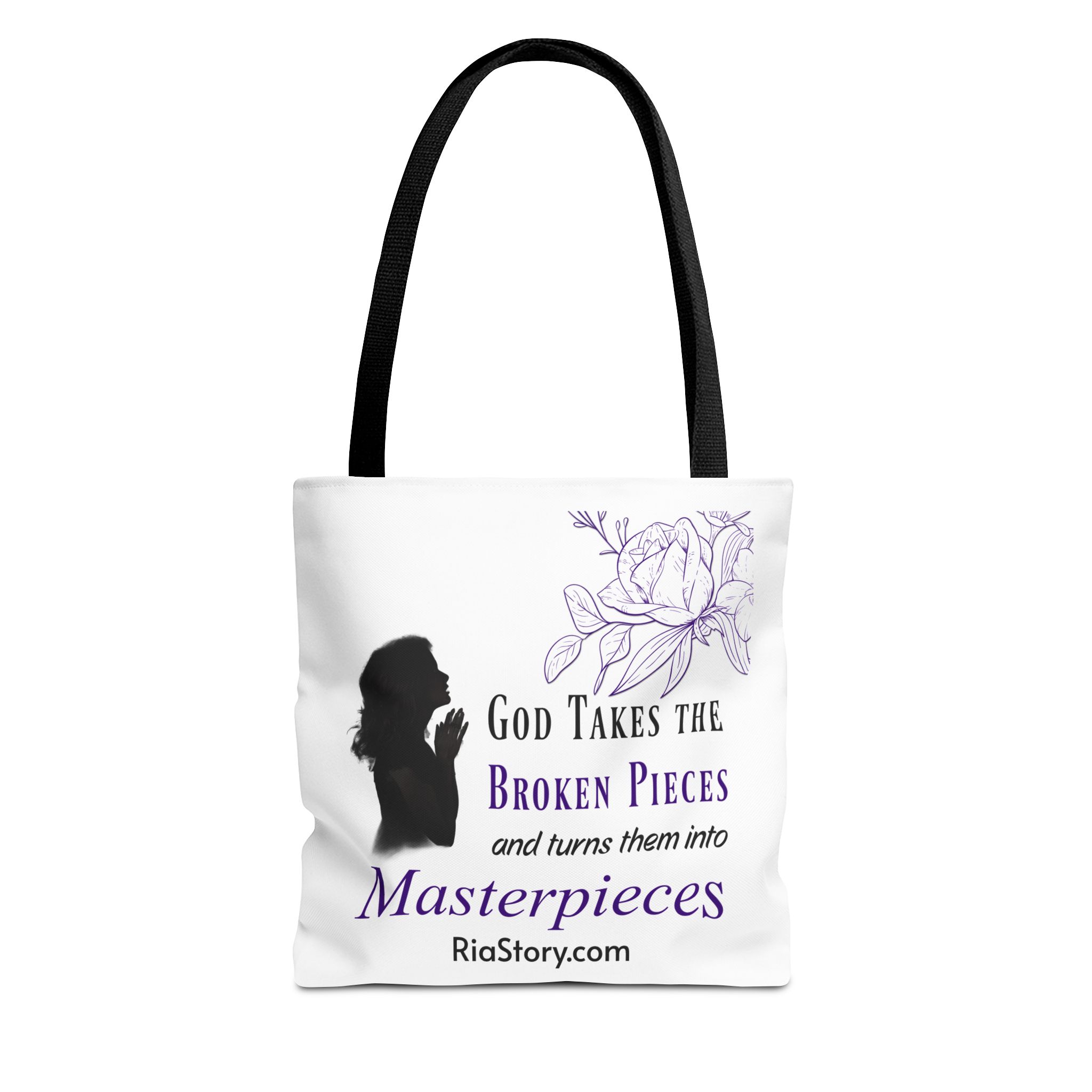 Inspirational Faith Tote Bag - "God Takes the Broken Pieces and Turns Them Into Masterpieces" - Image 7